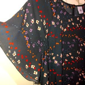 CAbi The Muse Dress Grey/Black with Flowers Sz S